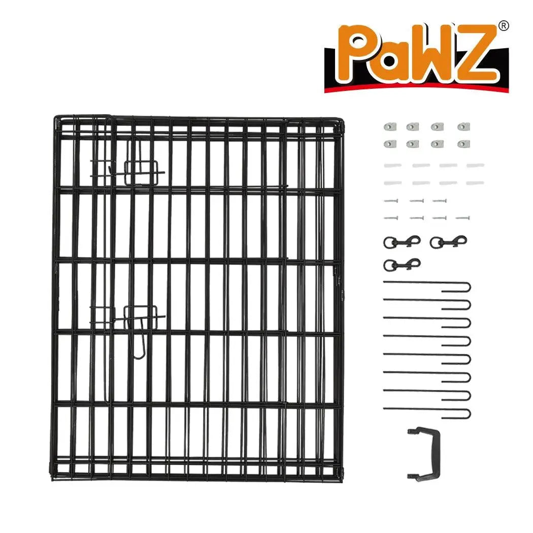 PaWz Pet Dog Playpen Puppy Exercise 8 Panel Enclosure Fence Black With Door 42