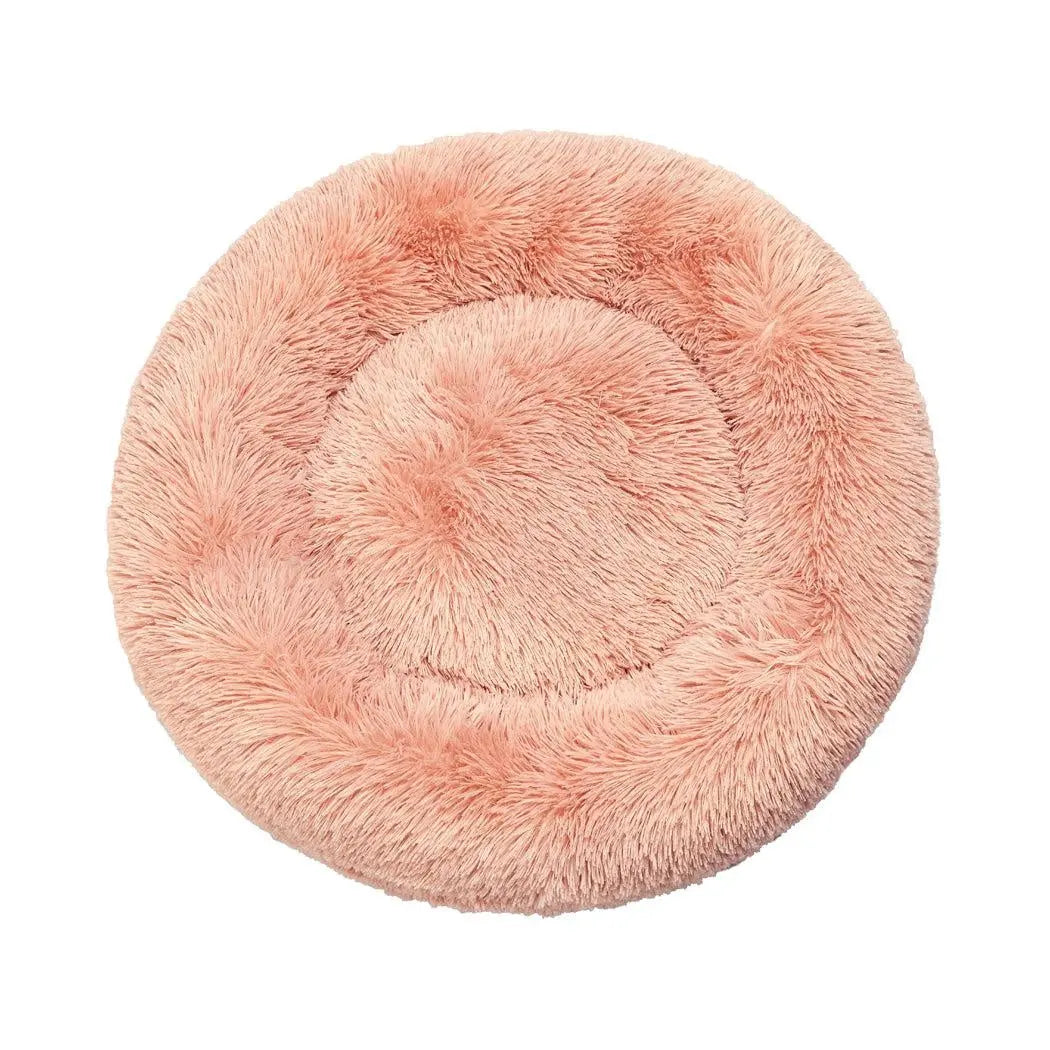 Pet Bed Cat Dog Donut Nest Calming Kennel Cave Deep Sleeping Pink XXL Deals499