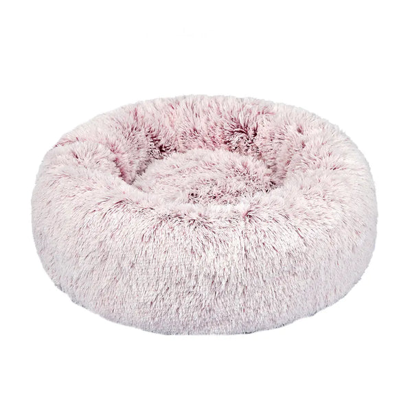 Pet Bed Cat Dog Donut Nest Calming Mat Soft Plush Kennel Pink XL Deals499