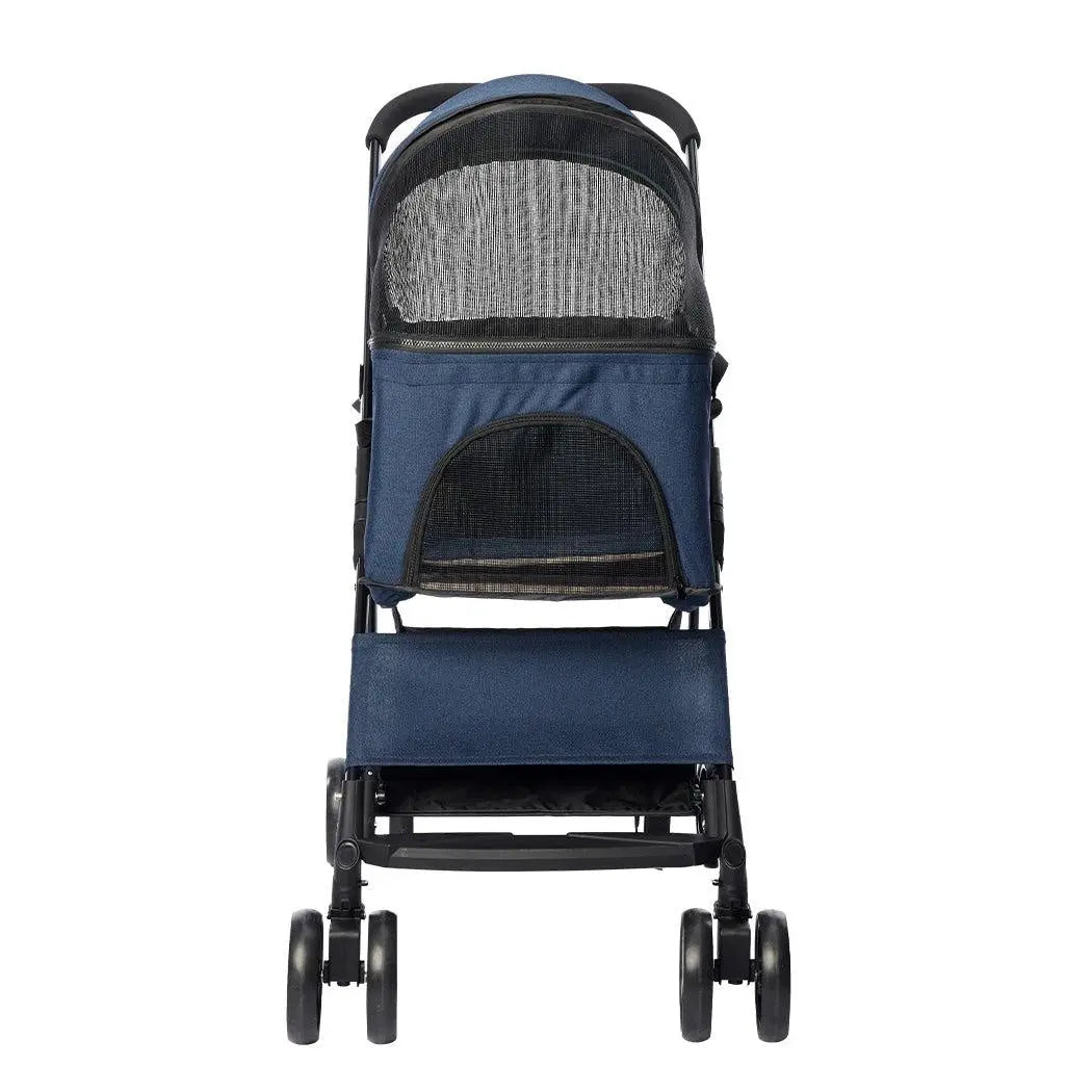 Pet Stroller Dog Cat Pram Foldable Carrier 4 Wheels Large Travel Pushchair Blue Deals499