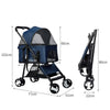 Pet Stroller Dog Cat Pram Foldable Carrier 4 Wheels Large Travel Pushchair Blue Deals499