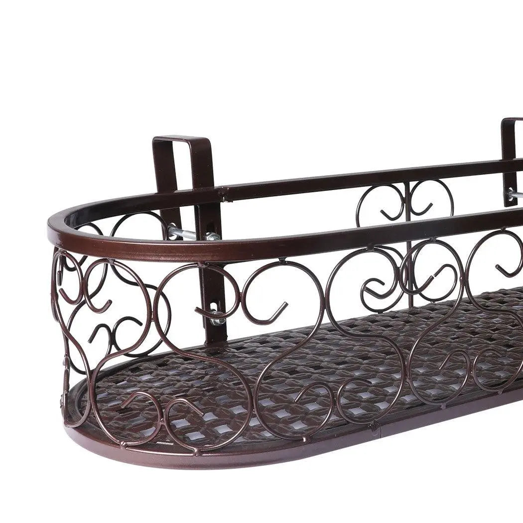 Plant Holder Plant Stand Hanging Flower Pot Basket Garden Wall Rack Shelf Oval Bronze Deals499