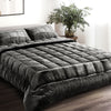 Giselle Bedding Faux Mink Quilt Queen Size Charcoal Deals499