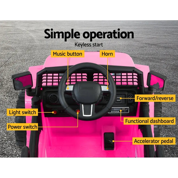 Rigo Kids Ride On Car Electric 12V Car Toys Jeep Battery Remote Control Pink Deals499