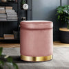 Round Velvet Foot Stool Storage Ottoman Foot Rest Pouffe Padded Seat Bedroom Deals499