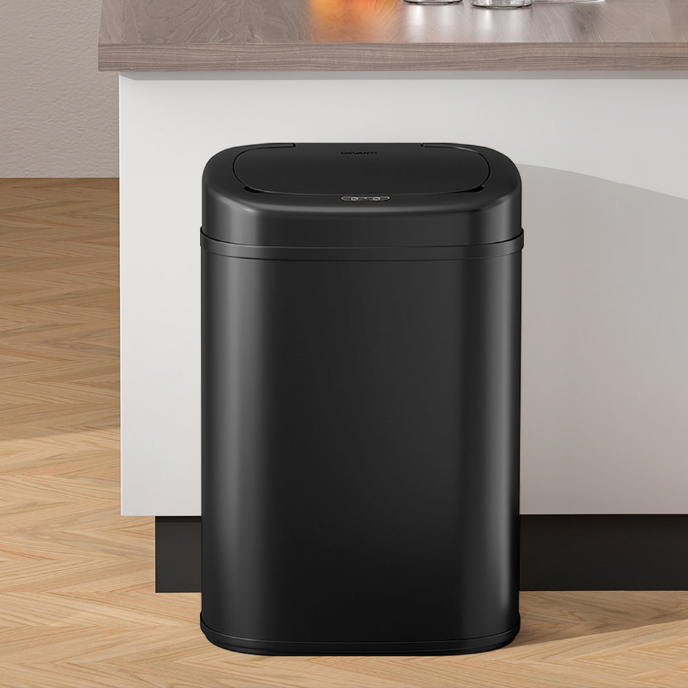 Devanti 82L Motion Sensor Bin Rubbish Waste Automatic Trash Can Kitchen Black from Deals499 at Deals499