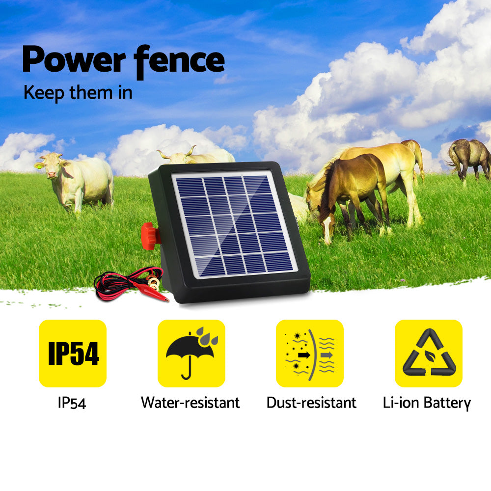 Giantz 4km Electric Fence Energiser Solar Energizer Charger Farm Animal 0.13J Deals499