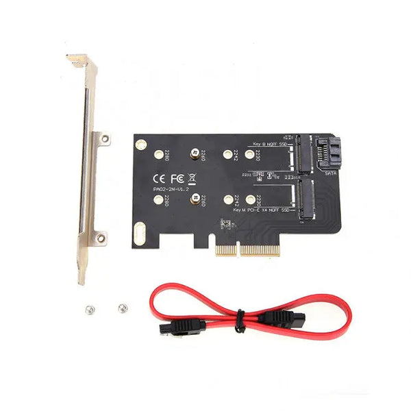 SIMPLECOM EC412 Dual M.2 (B Key and M Key) to PCI-E x4 and SATA 6G Expansion Card SIMPLECOM