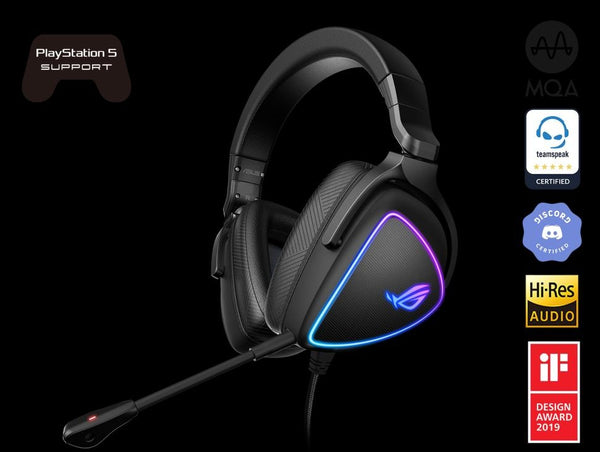 ASUS ROG Delta S Lightweight USB-C Gaming Headset with AI noise-canceling mic, MQA rendering technology, RGB lighting, PC, Switch & PS5 ASUS