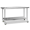 Cefito 304 Stainless Steel Kitchen Benches Work Bench Food Prep Table with Wheels 1829MM x 610MM Deals499