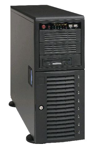 SUPERMICRO 4U Server Chassis, E-ATX, Mid Tower, 8 x Hotswap 3.5' HDD Bays, 2 x 5.25', 865W PSU SUPERMICRO