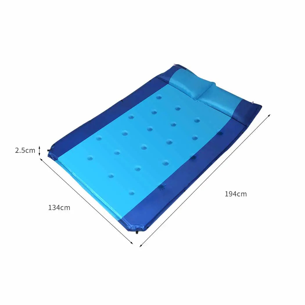 Self Inflating Mattress Double Sleeping Mat Air Bed Pad Camping Hiking Pillow Deals499