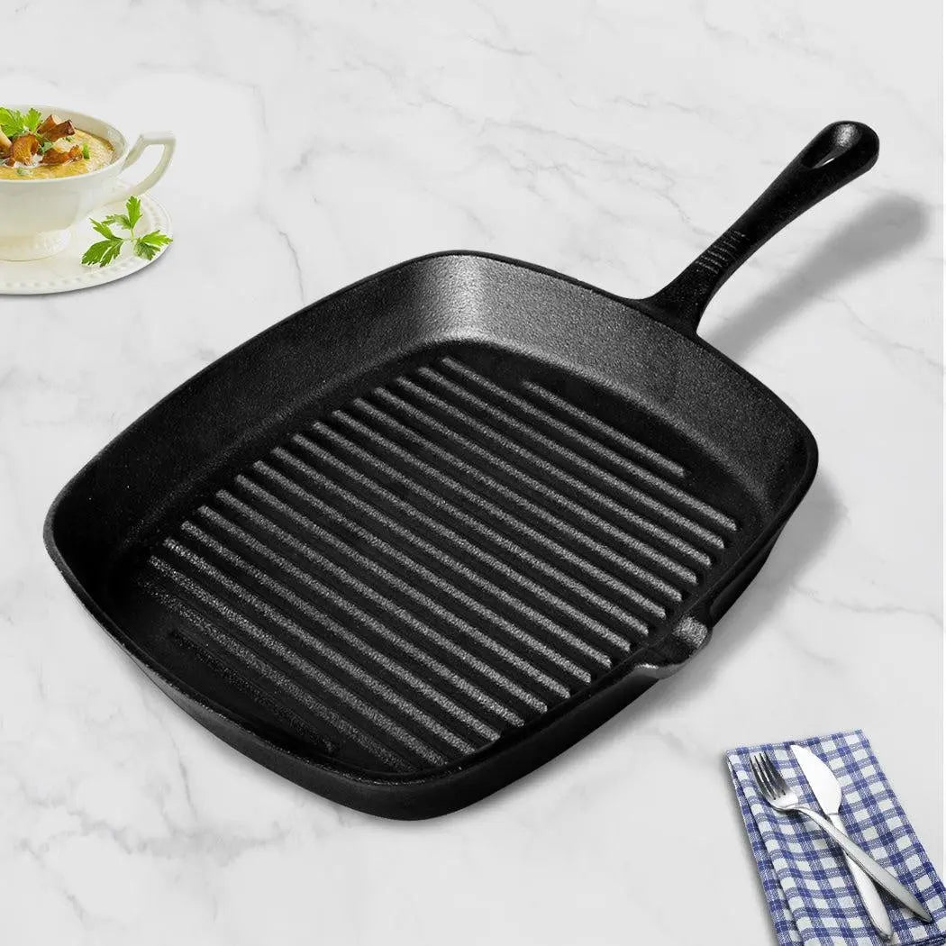 Steak Frying Pan Food Meals Gas Induction Cooker Kitchen Cooking Pot Cast Iron Deals499