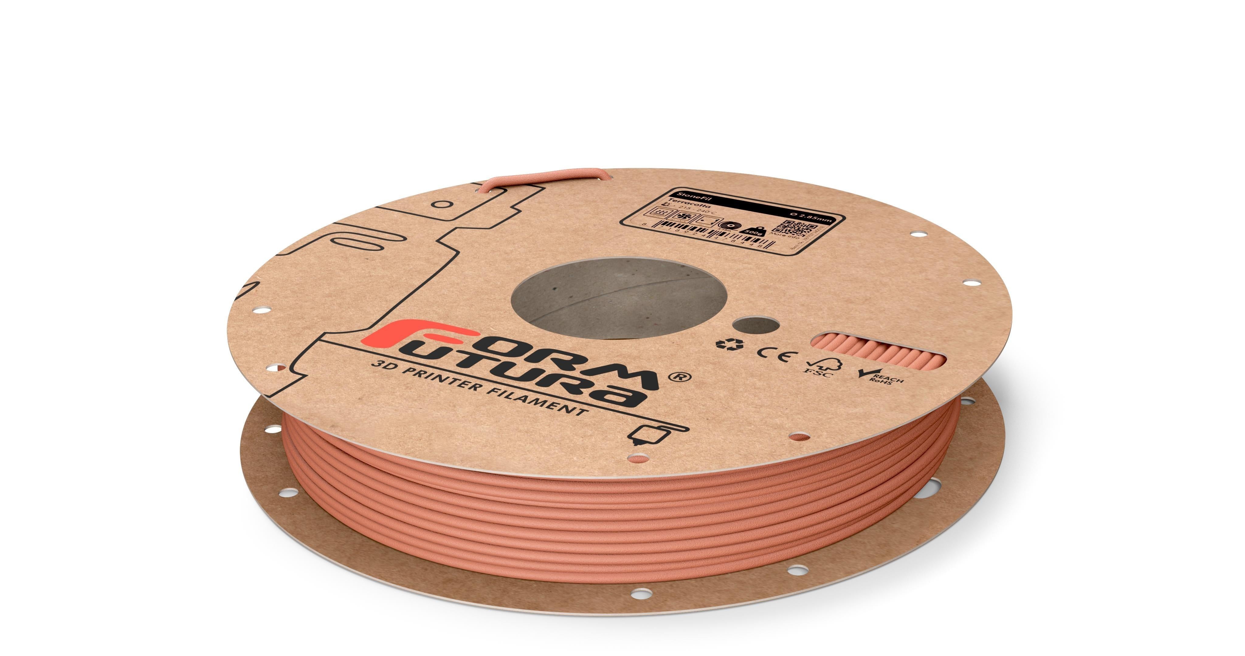 PLA Filament FormFortura StoneFil available in Concrete, Granite, Pottery Clay, Terracotta - 3D Printer Filament Deals499