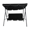 Swing Chair Hammock Outdoor Furniture Garden Canopy Cushion 3 Seater Seat Black Deals499