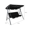 Swing Chair Hammock Outdoor Furniture Garden Canopy Cushion 3 Seater Seat Black Deals499