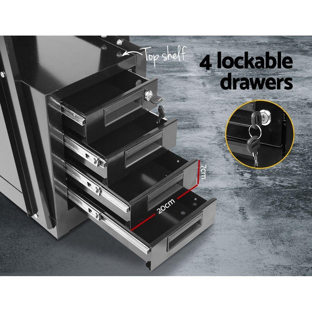 Giantz 4 Drawer Welding Trolley - Black Deals499