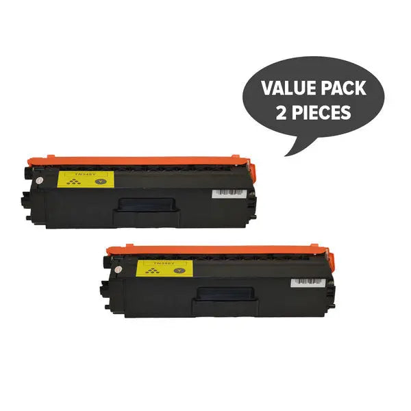 TN-348 Yellow Super High Yield Generic Toner (Set of 2) BROTHER