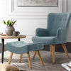 Artiss Armchair Lounge Chair Ottoman Accent Armchairs Sofa Fabric Chairs Blue Deals499