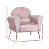 Artiss Armchair Lounge Chair Accent Armchairs Chairs Sofa Pink Velvet Cushion Deals499