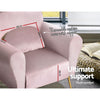 Artiss Armchair Lounge Chair Accent Armchairs Chairs Sofa Pink Velvet Cushion Deals499