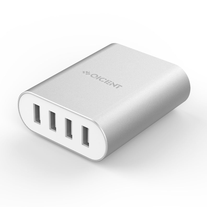 ORICO Aluminum 4 x USB Port - 2.4A - Desktop Charger - Silver ORICO