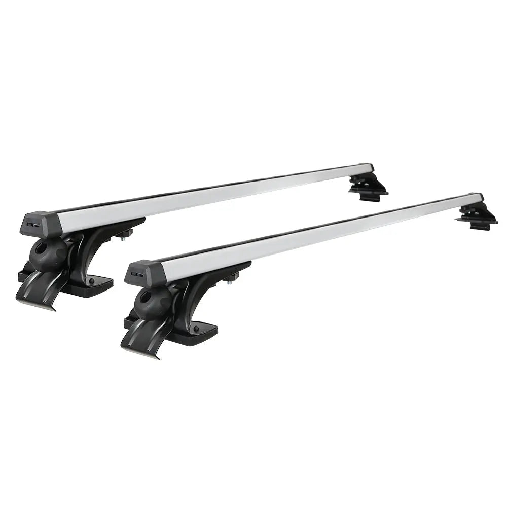 Universal Car Roof Rack 1450mm Cross Bars Aluminium Silver Adjustable Brackets Carrier 90kg Deals499