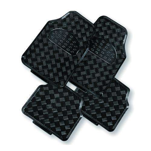 VENOM 4-Piece Car Mat - BLACK [Rubber/Aluminium Look] Deals499