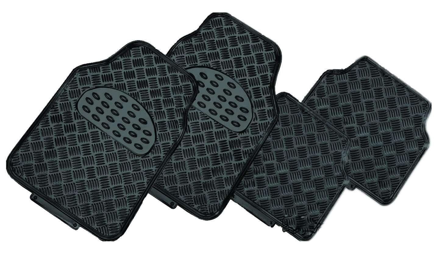 VENOM 4-Piece Car Mat - BLACK [Rubber/Aluminium Look] Deals499