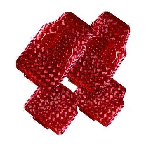 VENOM 4-Piece Car Mat - RED [Rubber/Aluminium Look] Deals499