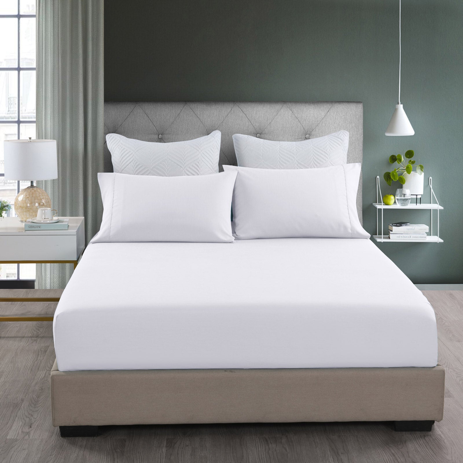 Royal Comfort 2000TC 3 Piece Fitted Sheet and Pillowcase Set Bamboo Cooling - Double - White from Deals499 at Deals499