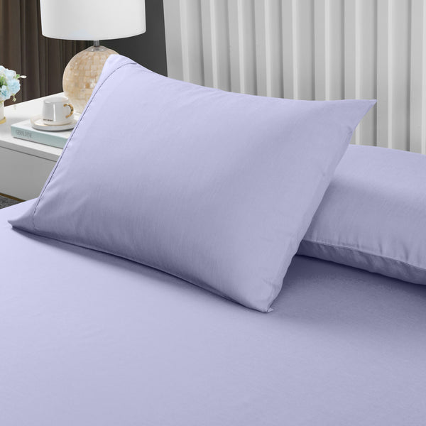 Royal Comfort 2000TC 3 Piece Fitted Sheet and Pillowcase Set Bamboo Cooling - Queen - Lilac Grey from Deals499 at Deals499