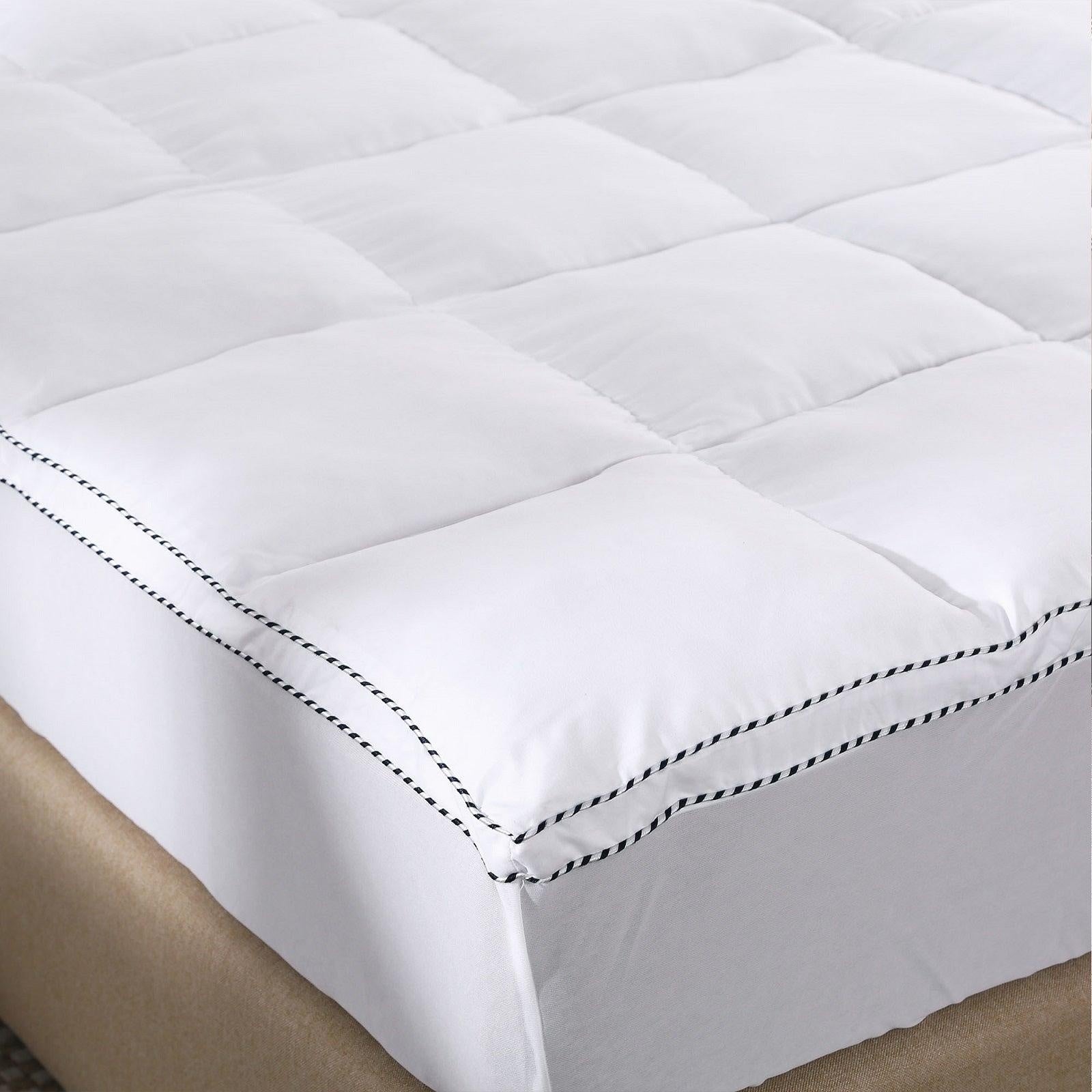 Royal Comfort 1000GSM Luxury Bamboo Fabric Gusset Mattress Pad Topper Cover Double White Deals499