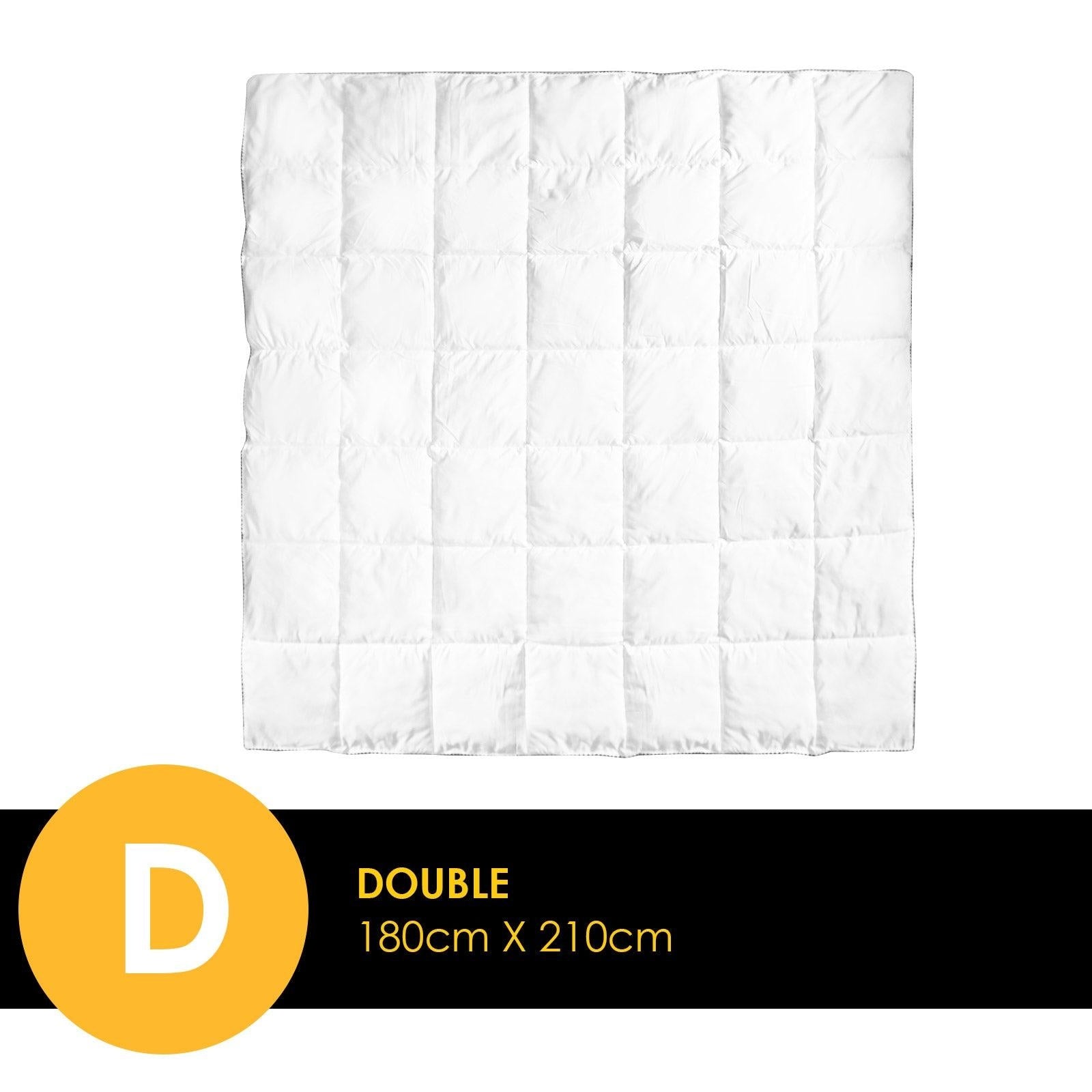 Royal Comfort Bamboo Blend Quilt 250GSM Luxury Doona Duvet 100% Cotton Cover Double White Deals499