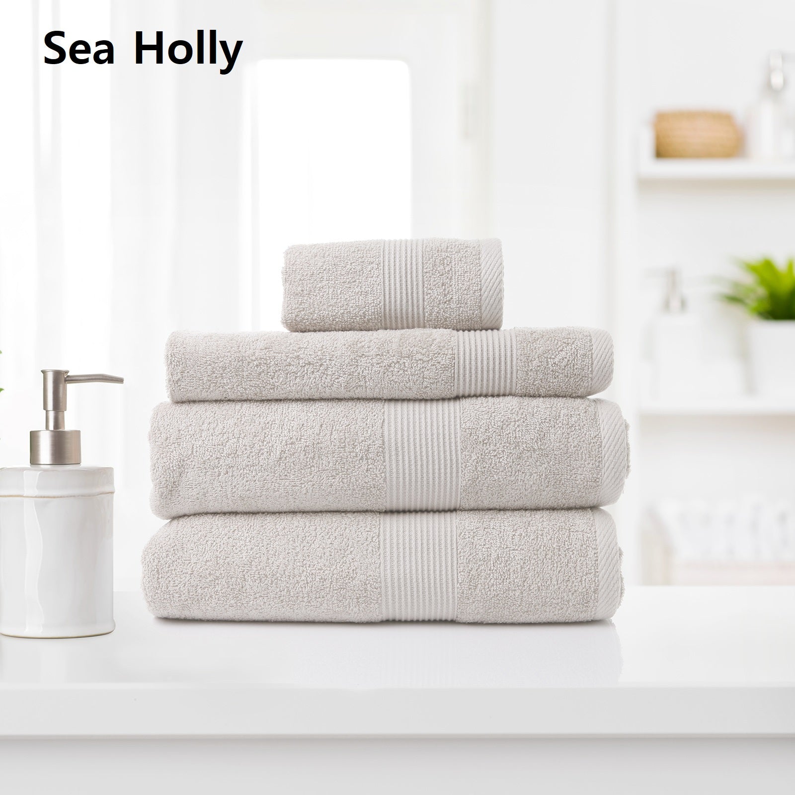 Royal Comfort 4 Piece Cotton Bamboo Towel Set 450GSM Luxurious Absorbent Plush Sea Holly Deals499