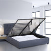 Milano Capri Luxury Gas Lift Bed Frame Base And Headboard With Storage All Sizes Charcoal King Deals499