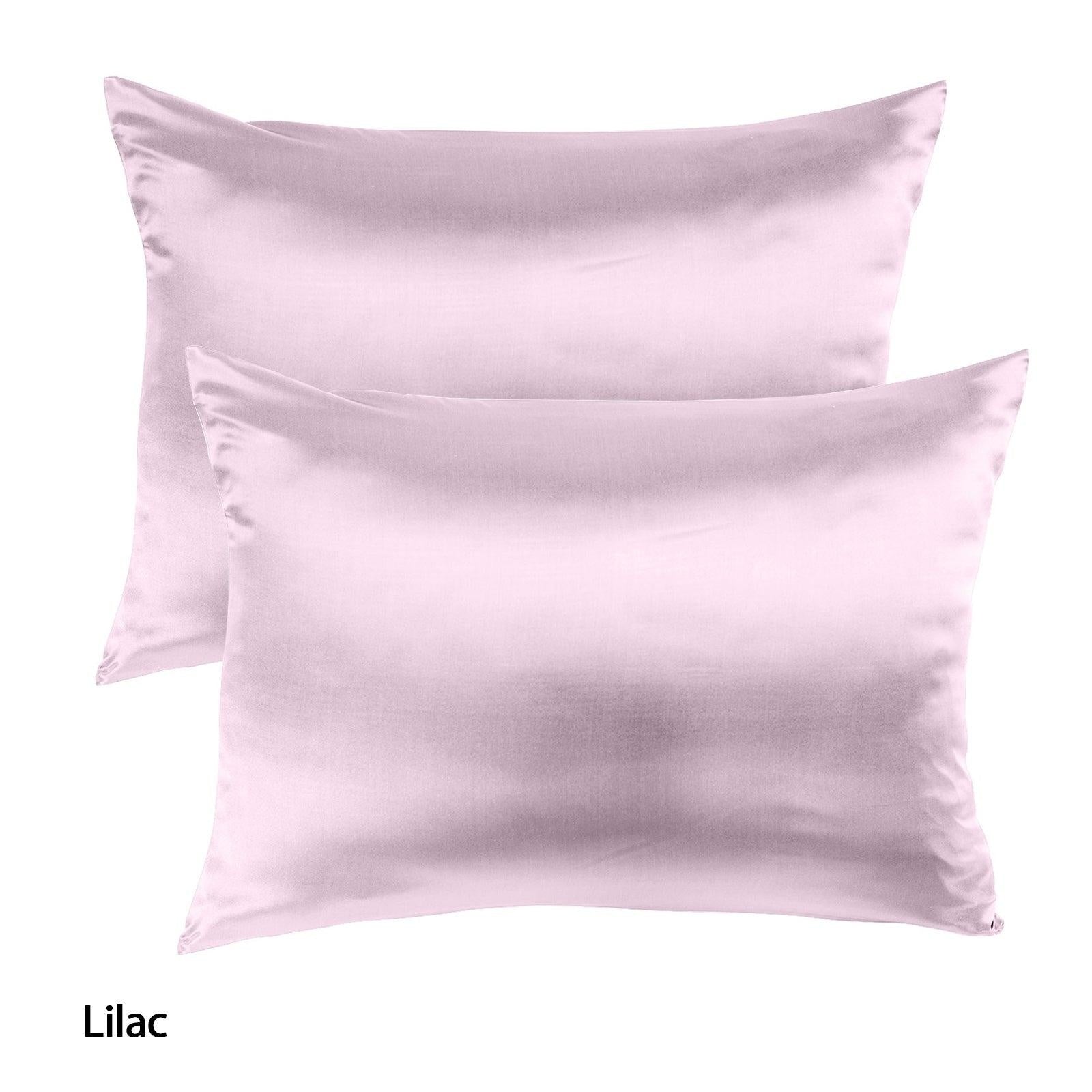 Royal Comfort Mulberry Soft Silk Hypoallergenic Pillowcase Twin Pack 51 x 76cm 51 x 76 cm Lilac Deals499