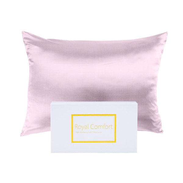 Royal Comfort Mulberry Soft Silk Hypoallergenic Pillowcase Twin Pack 51 x 76cm 51 x 76 cm Lilac Deals499