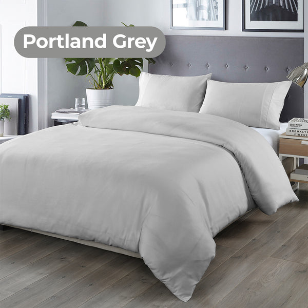 Royal Comfort Bamboo Blended Quilt Cover Set 1000TC Ultra Soft Luxury Bedding - Queen - Portland Grey from Deals499 at Deals499