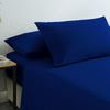 Royal Comfort Vintage Washed 100% Cotton Sheet Set Fitted Flat Sheet Pillowcases Single Royal Blue Deals499