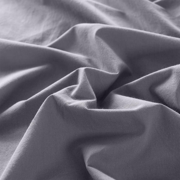 Royal Comfort Vintage Washed 100% Cotton Sheet Set Fitted Flat Sheet Pillowcases Single Grey Deals499