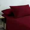 Royal Comfort Vintage Washed 100% Cotton Sheet Set Fitted Flat Sheet Pillowcases Single Mulled Wine Deals499