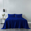 Royal Comfort Vintage Washed 100% Cotton Sheet Set Fitted Flat Sheet Pillowcases Double Royal Blue Deals499