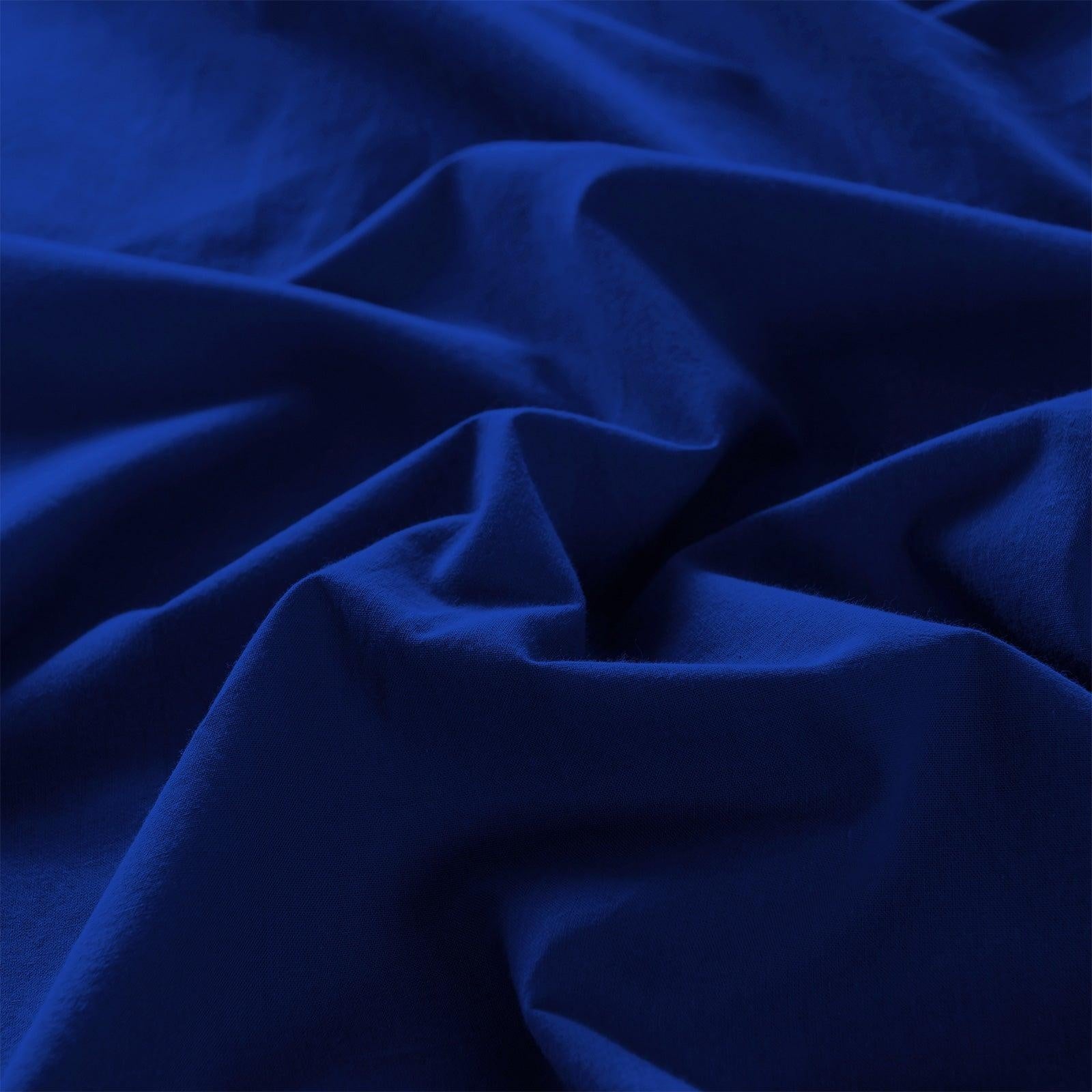 Royal Comfort Vintage Washed 100% Cotton Sheet Set Fitted Flat Sheet Pillowcases Double Royal Blue Deals499