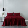 Royal Comfort Vintage Washed 100% Cotton Sheet Set Fitted Flat Sheet Pillowcases Double Mulled Wine Deals499