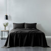 Royal Comfort Vintage Washed 100% Cotton Sheet Set Fitted Flat Sheet Pillowcases Queen Charcoal Deals499