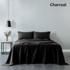 Royal Comfort Vintage Washed 100% Cotton Sheet Set Fitted Flat Sheet Pillowcases Queen Charcoal Deals499