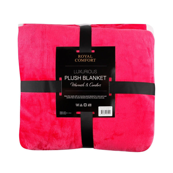 Royal Comfort Plush Blanket Throw Warm Soft Super Soft Large 220cm x 240cm  Rose Pink Deals499