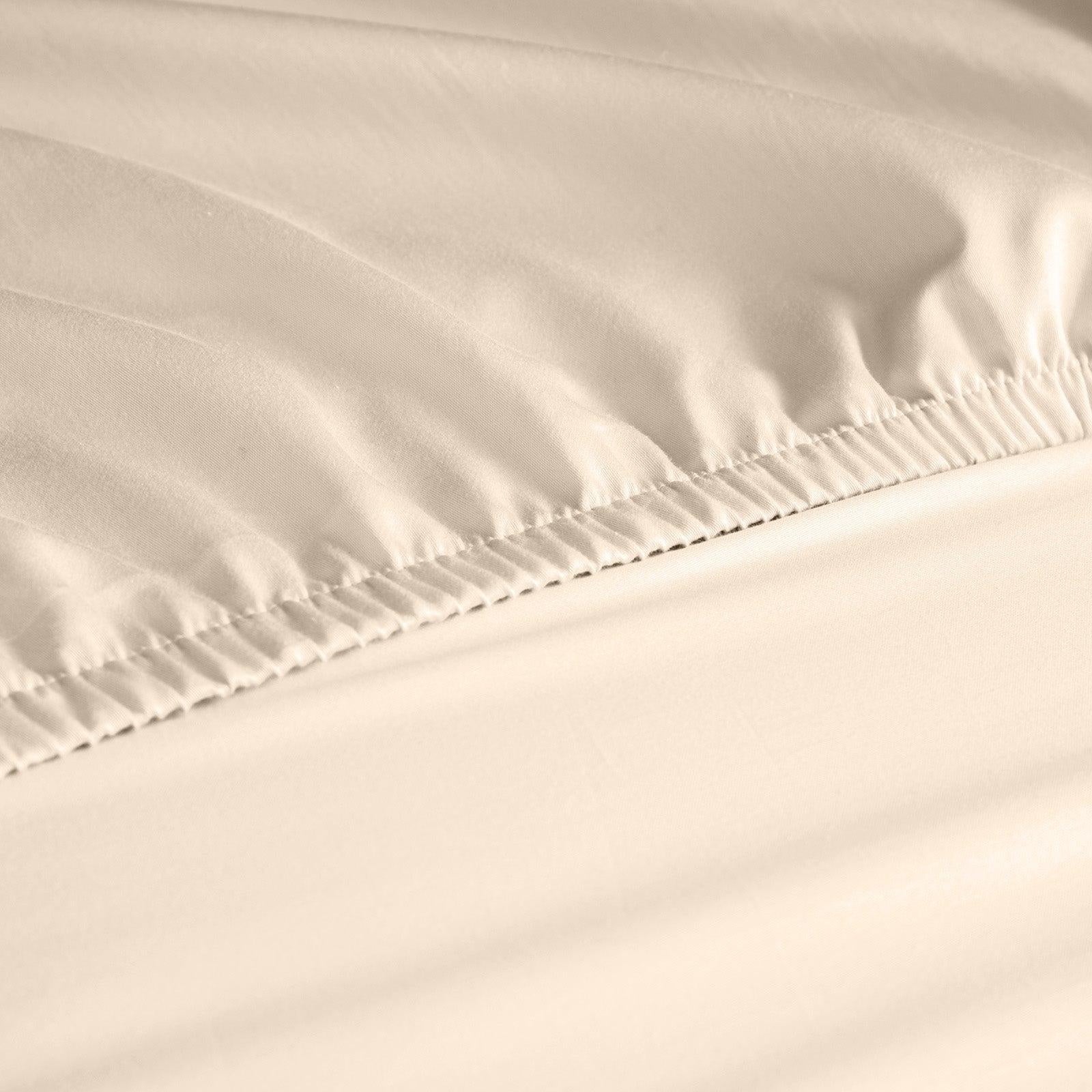 Royal Comfort 1200 Thread Count Fitted Sheet Cotton Blend Ultra Soft Bedding Ivory Queen Deals499