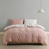 Royal Comfort Hemp Braid Cotton Blend Quilt Cover Set Reverse Stripe Bedding - Queen - Dusk Pink from Deals499 at Deals499